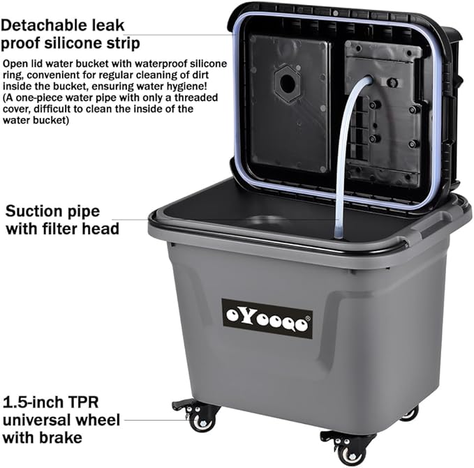 Multi Functional Cleaning Equipment 10-Gallon Water Tank: Outdoor Portable Shower, Car Washing, Pet Bathing,Watering Flowers- with Battery Display,Wheels, Handles, Storage Box