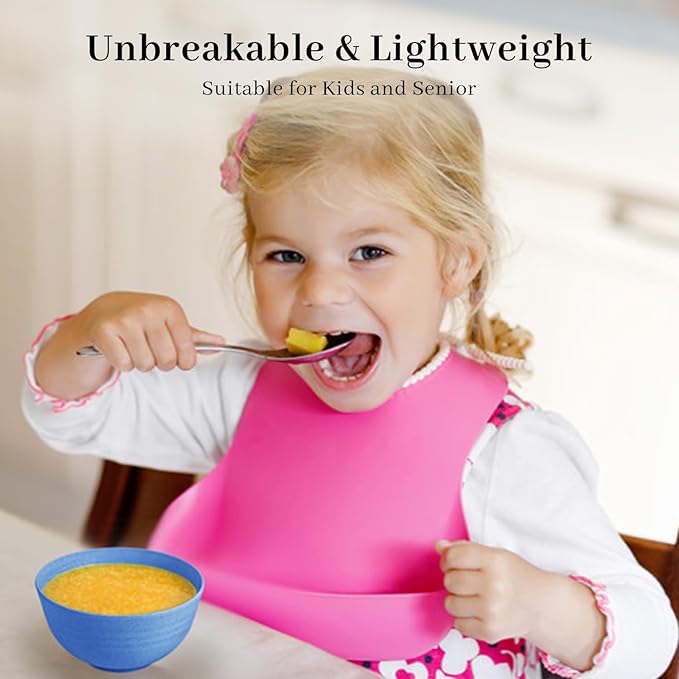 PYRMONT Small Bowls 10 OZ,Wheat Straw Ice Cream Bowls Set of 6,Unbreakable Snack Bowl for Kids,Dessert Bowl for Kitchen and Picnic,Freezer & Dishwasher Safe Bowls Set for Cereal,Fruit,Appetizer