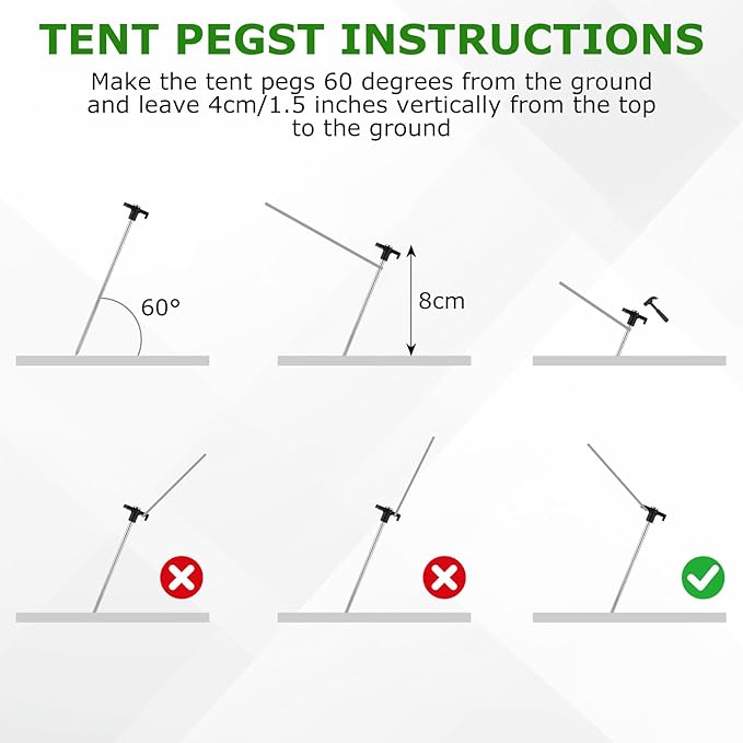 50Pcs Tent Stakes Heavy Duty, 10 Inch Tent Stake Metal, Black Galvanized Non-Rust Ground Stakes for Camping, Outdoor, Travel, Grassland, Yard