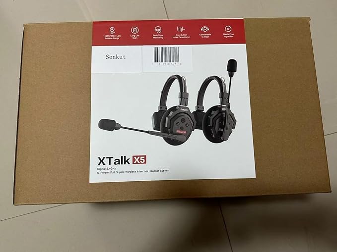 SYNCO XTALK X5 Wireless Headset Intercom System 2.4GHz Full Duplex 400 Meter Noise Cancellation Communication System for 5 Persons Live Streaming Movie Shoot Team Communication