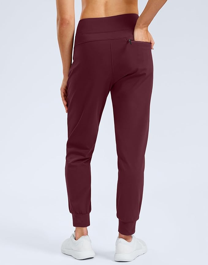 G Gradual Women's Fleece Lined Joggers Water Resistant Hiking Pants High Waisted Winter Thermal Sweatpants 3 Zipper Pockets