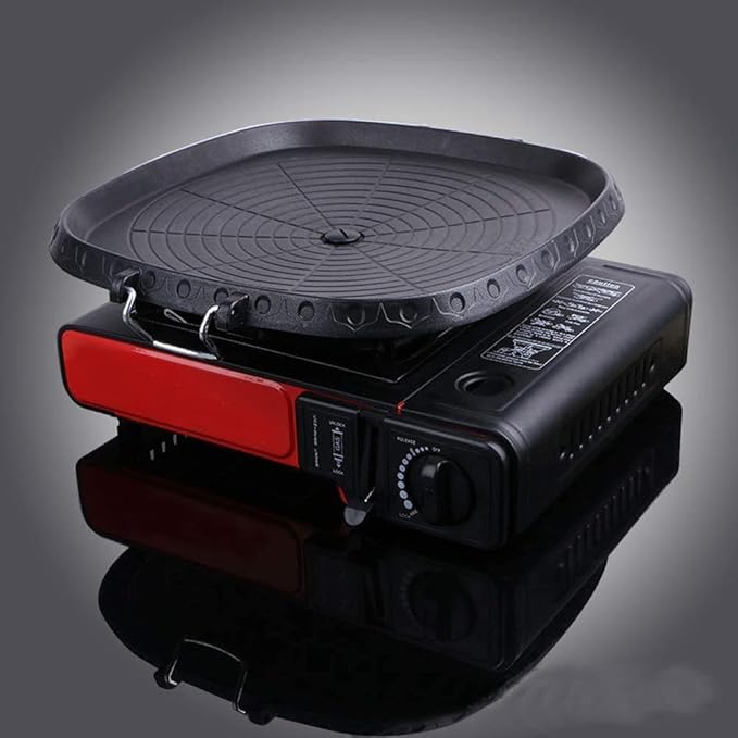 Korean Style Square Grill Pan with Maifan Coated Surface,Non-stick Smokeless Barbecue Stovetop Plate for Indoor Outdoor BBQ 32x32cm/12.5x12.5in