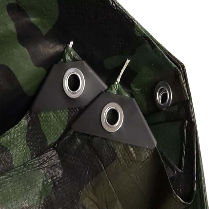 Camouflage Reversible Waterproof Tarp - 5 mil Thickness - Laminated, Heavy Duty, Tear Resistant - Protective Camping Tarp & Multipurpose Cover (12'x16', Green & Brown Camo)