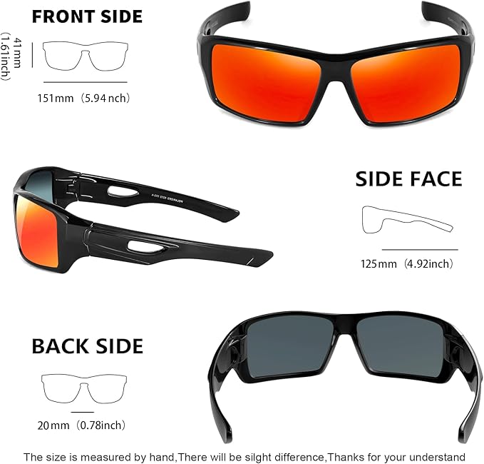 MAXJULI Polarized Wrap Around Sports Sunglasses for Big Heads Men Women UV400 Protection Sun Glasses 8232