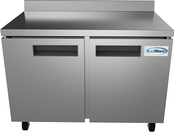 KoolMore RWT-2D-12C Commercial, Refrigerator Double Door, Stainless Steel
