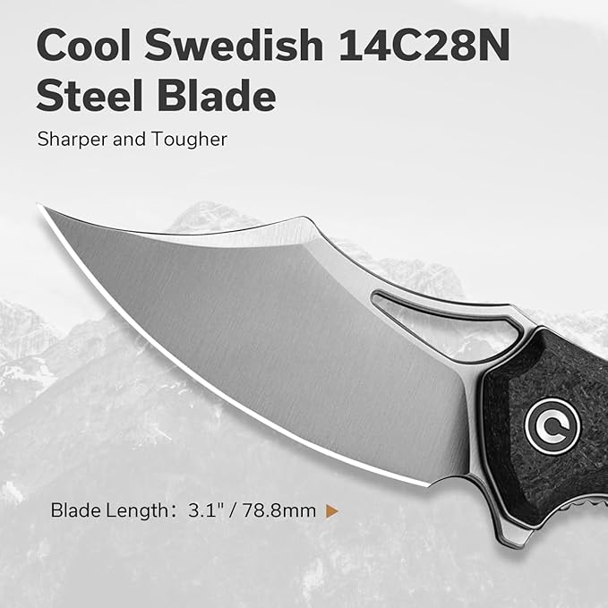 CIVIVI Chiro Cool Pocket Knife for EDC, Folding Knife with Flipper 3.1" 14C28N Blade G10 Handle, Utility Knife for Men Women C23046-3