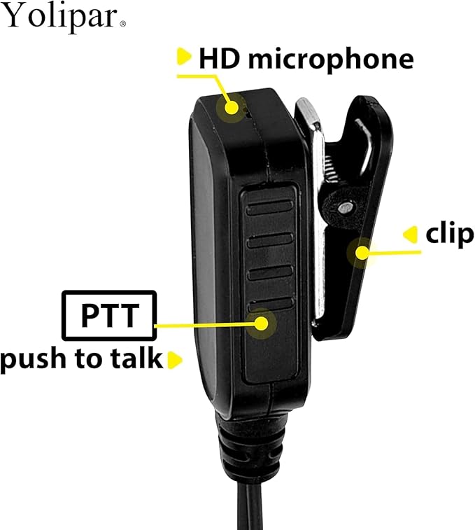 Earpiece Surveillance Kit Compatible with BaoFeng, BTECH, Kenwood, Pxton Walkie Talkie with PTT Mic Headset Accessories (G-Shaped*10)