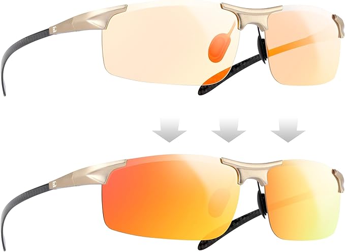 BIRCEN Polarized Carbon-Fiber Sunglasses for Men: Ultralight UV Protection Sun Glasses for Outdoor Sports Fishing Golf Hiking