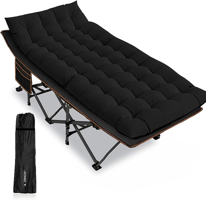 Camping cots, Oversized 32inch Width Portable Foldable Outdoor Bed for Adults Kids, Cot for Traveling Gear Supplier, Office Nap,Support 900 lbs-with Sleeping Pad Mattress