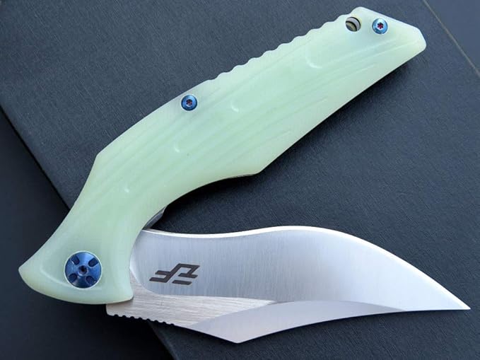 Eafengrow EF924 Folding Knife D2 Steel Blade + G10 Handle camping Knife Outdoor EDC TOOL (Jade)