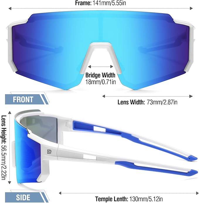 DUCO Polarized Sports Sunglasses for Men Women UV400 Protection Baseball Cycling Running Fishing Sunglasses DC0068