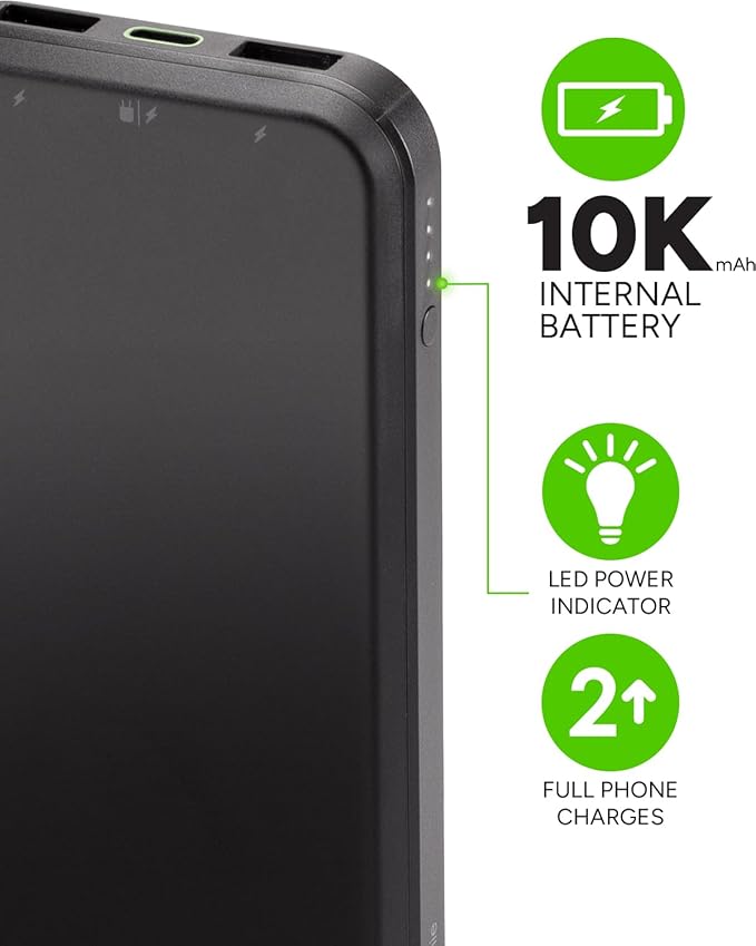 Mophie powerstation prime10 - Portable Power Bank with 10,000mAh Internal Battery, 18W USB-C PD Fast Charging, Charge 3 Devices Simultaneously, LED Power Indicator - White Floral