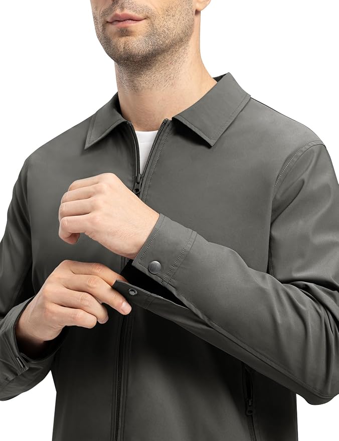 TBMPOY Men's Lightweight Jackets Casual Windbreaker Stylish Light Fall Spring Golf Work Dress Business