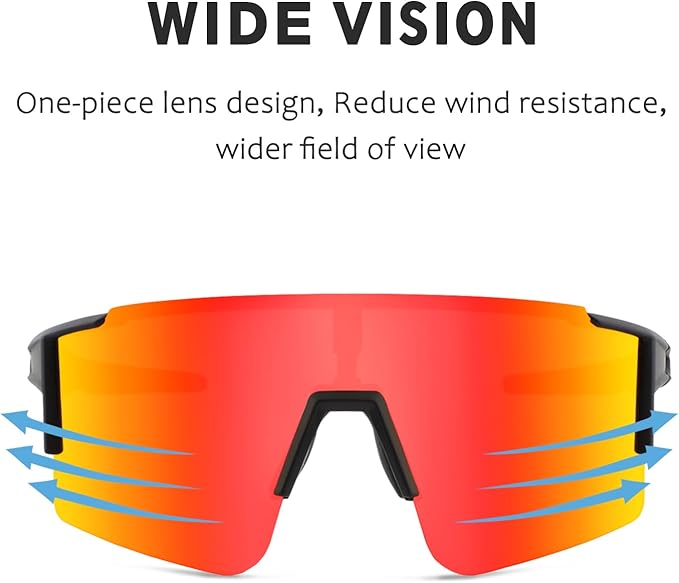 OULAIQI Cycling Sunglasses Polarized Sunglasses for Cycling Men Women with 1 Lens or 3 Interchangeable Lens Baseball Glasses