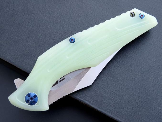 Eafengrow EF924 Folding Knife D2 Steel Blade + G10 Handle camping Knife Outdoor EDC TOOL (Jade)