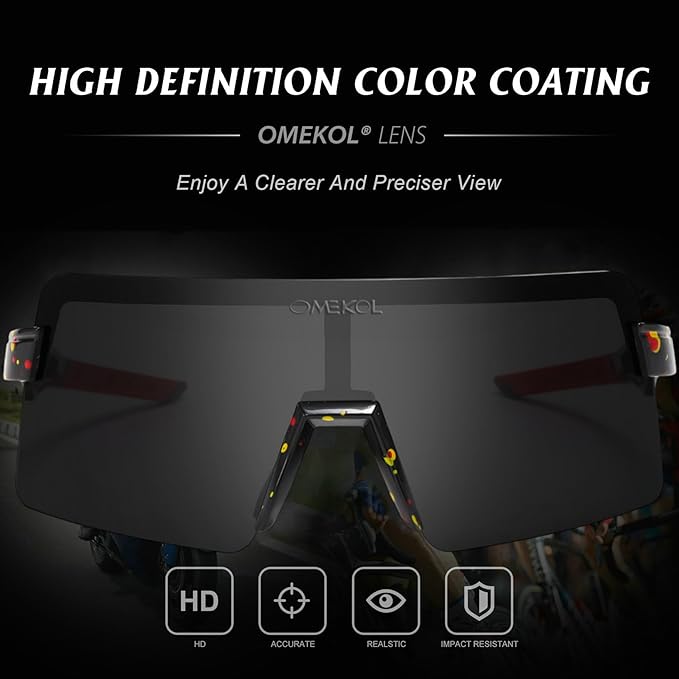 OMEKOL Two Sizes For Adults and Youth Polarized Sunglasses Men Women Outdoor Sport Baseball Glasses UV400 Cycling Eyewear