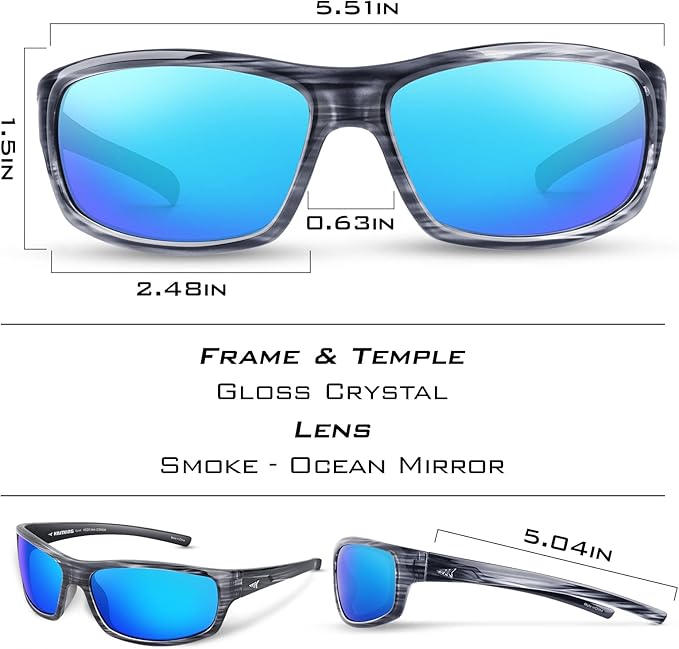 KastKing Kateel Polarized Sport Sunglasses for Men and Women, Ideal for Driving Fishing Cycling and Running,UV Protection