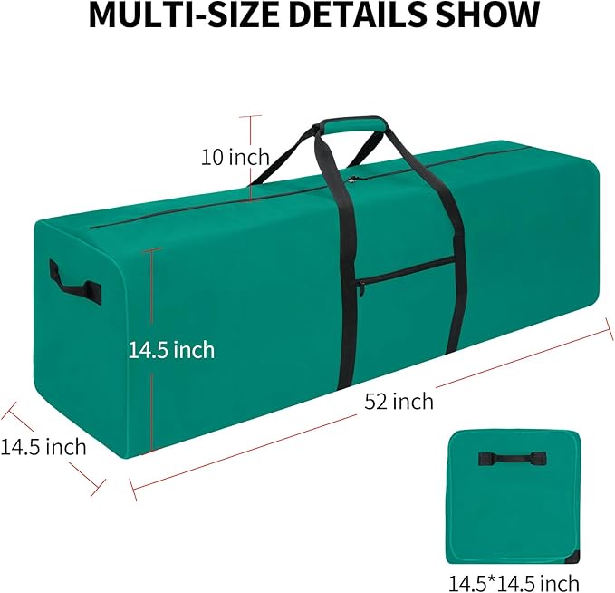 Urbanstand 52 Inch Large Duffle Bag for Travel Camping Sport Equipment Storage Bag with 2-way Lockable Zippers (Green)