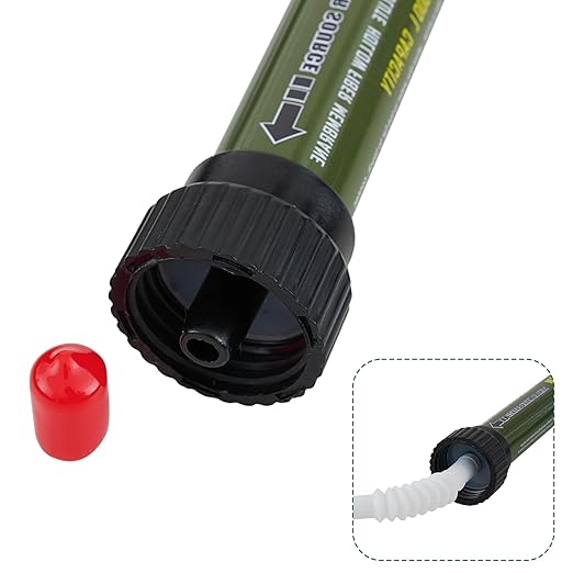 Water Filter Straw Kit Outdoor Portable Personal Water Filter Straw Water Purifier Survival Gear and Equipment for Hiking Camping Travel Army Green
