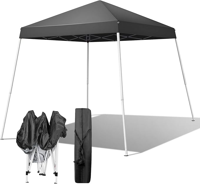 Outvita Canopy 6x6' Pop Up Commercial Instant Gazebo Tent, Waterproof & UV Protection Canopy Tent with Slant Legs for Party Wedding Birthday BBQ Events