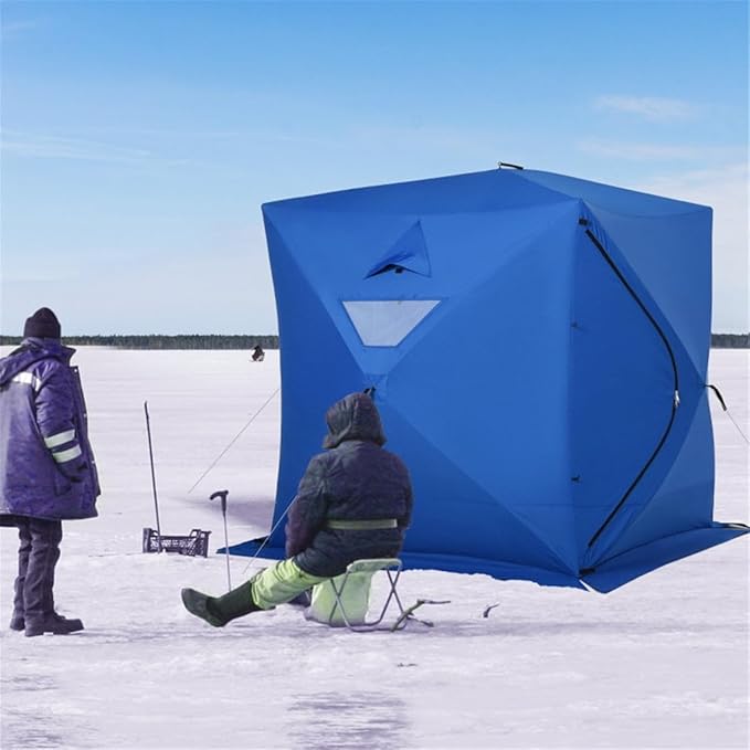 Foldable Camping Tent with 2 Zippered Doors,Easy to Carry Portable Bag,for Camping Hiking Mountaineering(80.75" L x 70.75" W x 70.75" H)