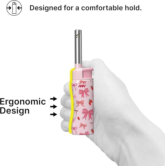 MK Lighter Candle Lighters, Windproof Flame, Ideal as Lighters for Candle, Camping Lighters, Outdoor, Butane Refillable (Charm-5PC)
