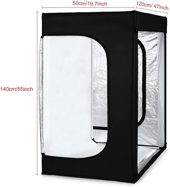 Photo LED Large Light Box Photography Konseen Professional 47"x20"x55" Continuous Lighting Flashery Video Studio Dimmable Cube Shooting Tents Softbox with 3 Colors PVC Backdrops and Carrying Bag
