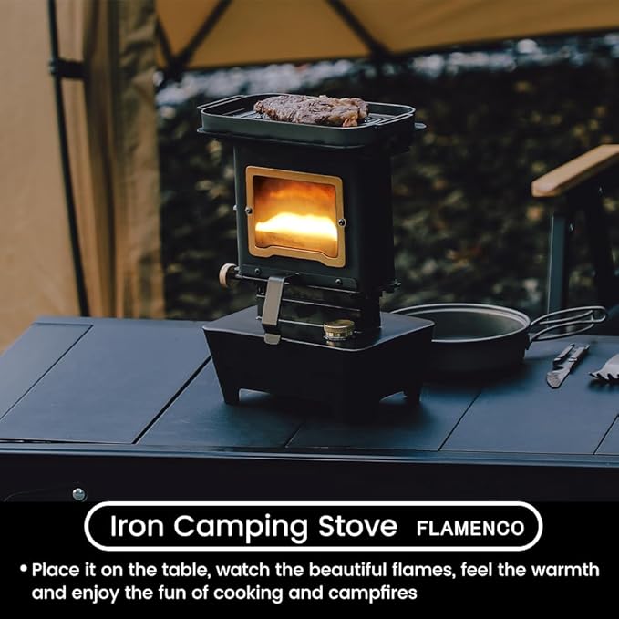 Iron Camping Stove FLAMENCO Paraffin Oil Lamp Stove Utility Kerosene Cooker Stove Outdoor Campfire Portable Burner Winter Camping Bushcraft Heater Warmer Multipurpose