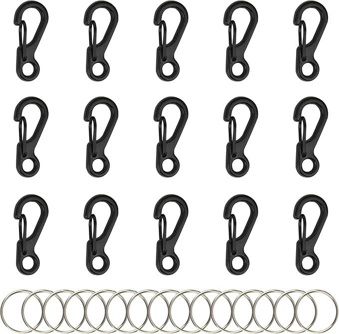 SWATOM Small Mini Carabiner Clip Tiny Spring Snap Hook Keychains Micro Carabiners for Paracord EDC Alloy Key Rings Outdoor Hiking Fishing Camping Backpack Accessories