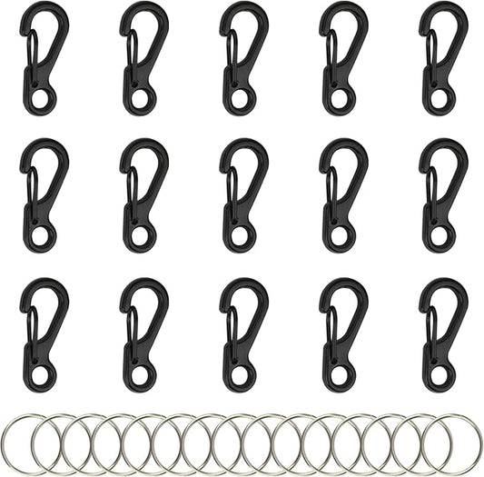 SWATOM Small Mini Carabiner Clip Tiny Spring Snap Hook Keychains Micro Carabiners for Paracord EDC Alloy Key Rings Outdoor Hiking Fishing Camping Backpack Accessories