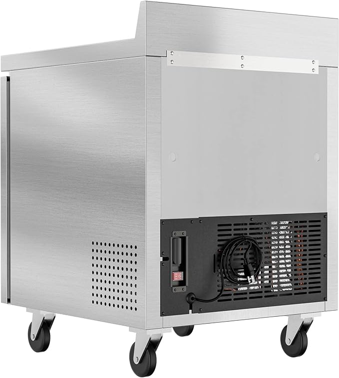 KoolMore FWT-1D-6C 27" Stainless Steel Worktop Commercial 3 1/2” Backsplash-6.3 cu.ft, Freezer Single Door