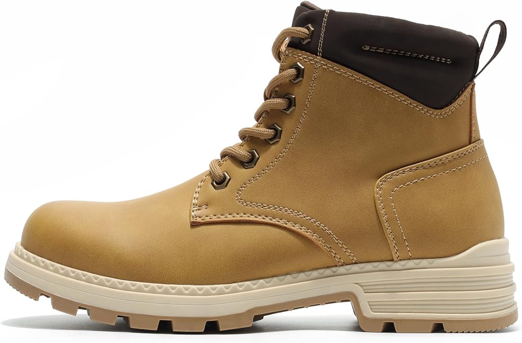 ANJOUFEMME Combat Hiking Boots for Women- Ladies Casual Outdoor Ankle Work Boots Lightweight Lace up Winter Shoes for Backpacking Trekking Walking