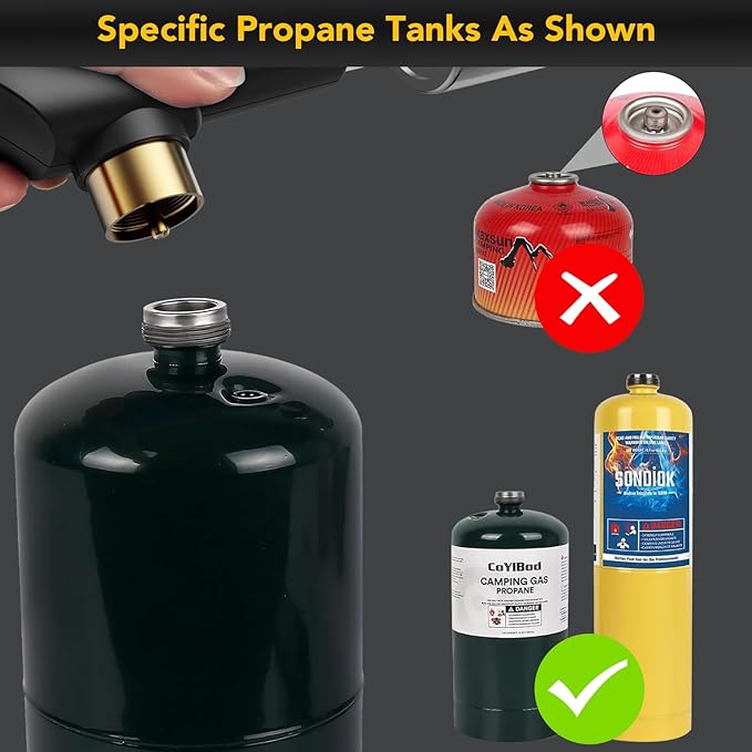 Semlos Propane Torch, Premium Metal Large Torch, Refillable Blow Torch Lighter with Adjustable & Wind Resistant Flame for Cooking, BBQ, Welding, DIY & Soldering (Propane Gas Not Included)