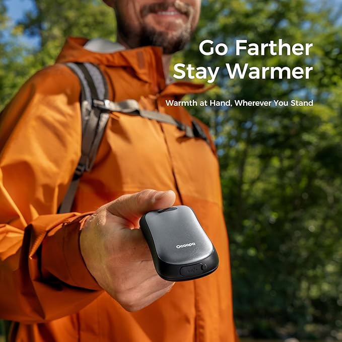 OCOOPA Magnetic Hand Warmers Rechargeable 2Pack, IP45 Water Resistant, UL Certified, Ergonomic Electric Hand Warmer, Up to 9hrs, Pocket Size, Raynauds, Golf, Outdoor, Tech Gifts for Men, UT4 Urban