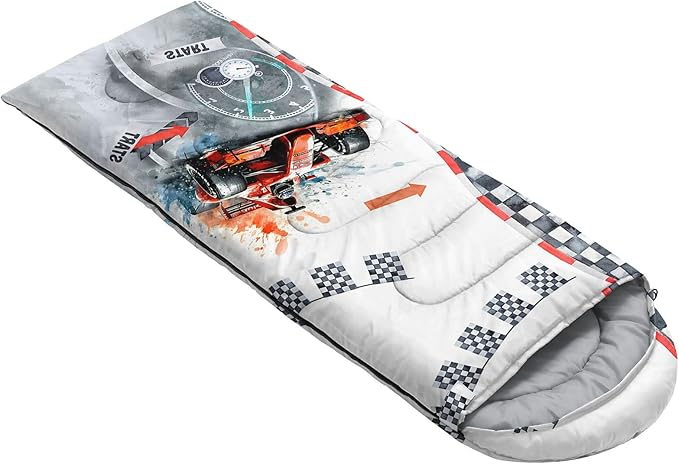 Kids Sleeping Bag for Boys Girls,Checkerboard Cat Print-Lightweight Warm Portable Outdoor Indoor-Waterproof Cold Weather Resistant Sleeping Bag for Camping Hiking