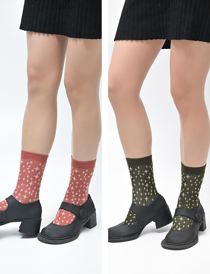 Womens Merino Wool Socks Cozy Warm Hiking Boot Socks Gifts for women,4 Pairs(Size 5-10)