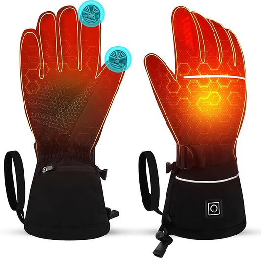 Heated Gloves for Men Women Rechargeable Electric Gloves 7.4V 3200mAh Battery Powered, Waterproof Windproof Thermal Gloves Ideal for Snow Sports, Camping & Skiing Raynaud's Arthritis