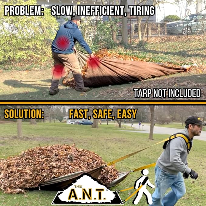 THE A.N.T. Tarp Tool - Heavy Duty Tarp Strap for Leaf and Yard Waste Compatible with Leaf Collector, Garden Tarps, Blower, Vacuum, Mulcher, Sweeper