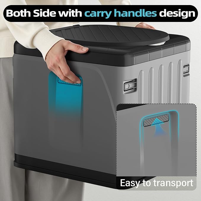Portable Toilet for Camping - Extra Large Folding Travel Toilet for Adults with InnerPotty and Lids, Porta Potty with Carry Bag for Car, Hiking, RV, Beach, 400lbs Load, Indoor/Outdoor Use