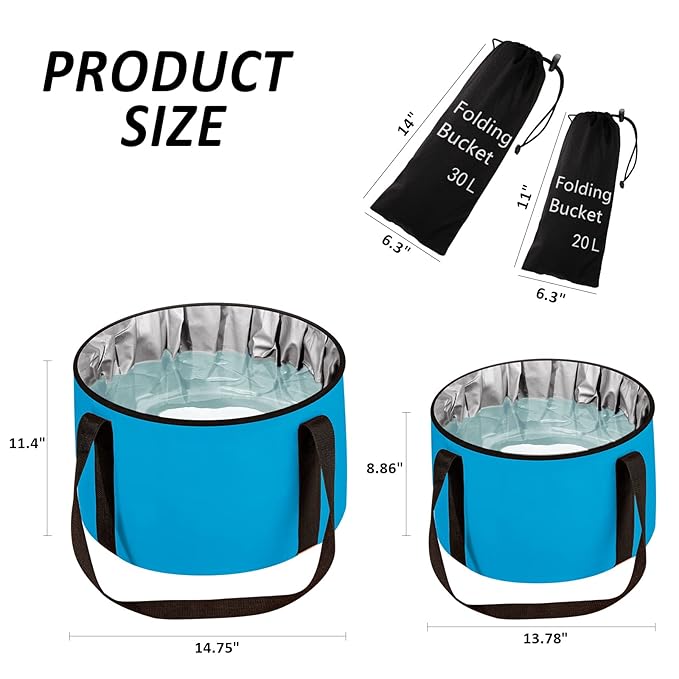 Foot Bath Basin 30L Collapsible Bucket, Portable Foot Soak Tub Feet Soaking Bucket for Outdoor Travel, Camping, Fishing(Blue)