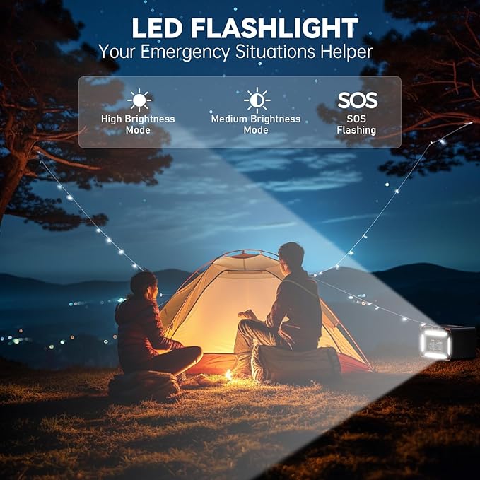 600W Solar Generator 599.4Wh Portable Power Station, 162000mAh Battery w/ PD100W & Pure Sine Wave AC, Solar Charging for Camping, RV, Home Backup (SOS Light & LCD Display)