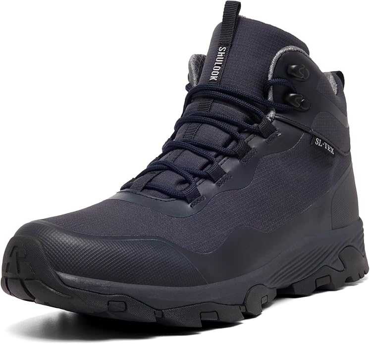 SHULOOK Men's Waterproof Hiking Boots Outdoor Lightweight Breathable Trekking Camping Mountaineering Shoes