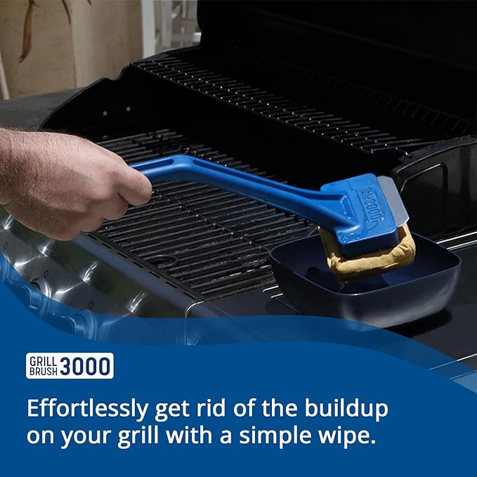 Grill Rescue BBQ Replaceable Scraper Cleaning Head, Bristle Free - Safe, Durable and Unique Scraper Tools for Cast Iron or Stainless-Steel Grates, Barbecue Cleaner (GB3000)