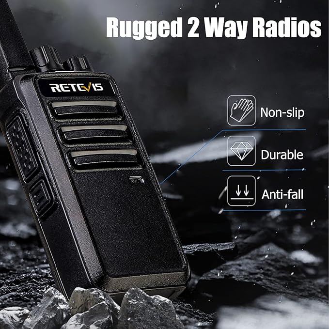 Retevis RT68 Two Way Radio Long Range Walkie Talkies for Adults,Compact, Rugged, Heavy Duty 2 Way Radios Rechargeable with USB Charging Base, for School Restaurant Church Business(10 Pack)