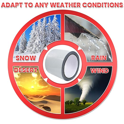Birllaid Awning Repair Tape for Tarp, Heavy Duty Outdoor Repair Tape for Canvas, Boat Covers, Tent, Sail Tape, Tear Repair Patch Kit, Waterproof, UVproof, White