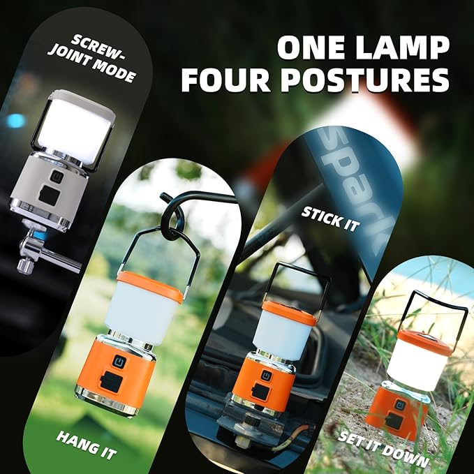 LED Camping Lantern Rechargeable, Allspark LED Lantern Flashlight,1000LM, 4 Light Modes, IPX4 Waterproof,Emergency Light for Home Power Outages, Hurricane, Storm,Outdoor Hiking(White)