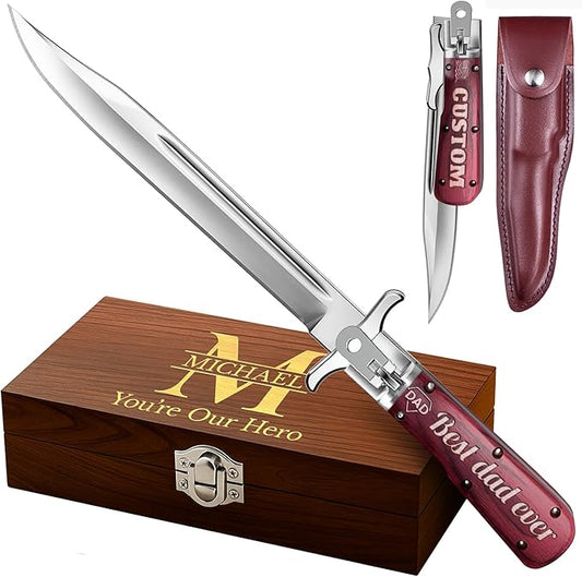 Custom Knife for Men and Women - Personalized Idea Gifts - Engraved Gifts for Dad Husband Boyfriend Wife Girlfriend - Customized Unique Knives for Birthday Anniversary 12 KG PS