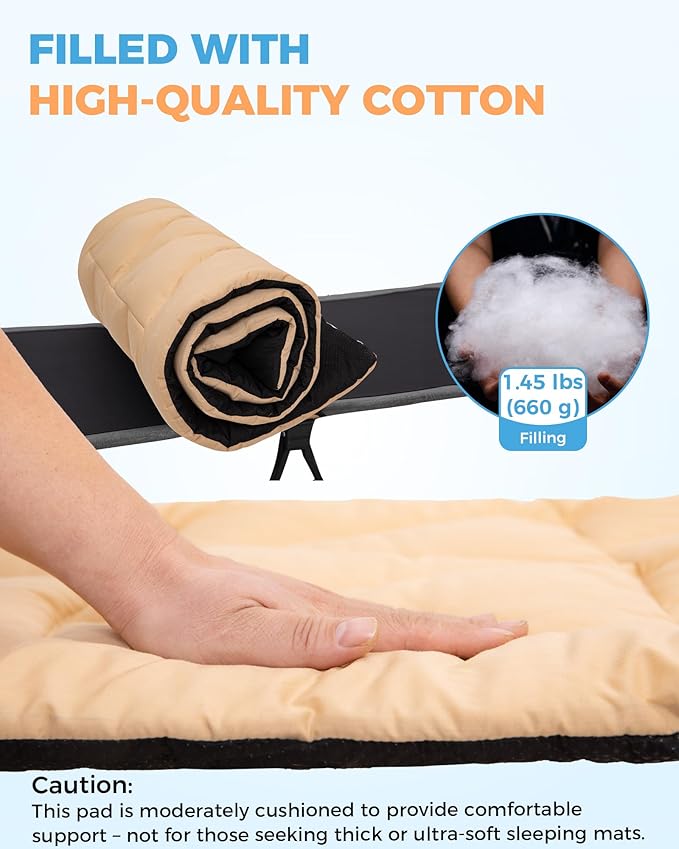 KingCamp Cot Mattress, Portable Lightweight Camping Sleeping Mat Soft Comfortable Non-Slip Cot Pad for Camp Cot, RV Bunk & Twin Beds