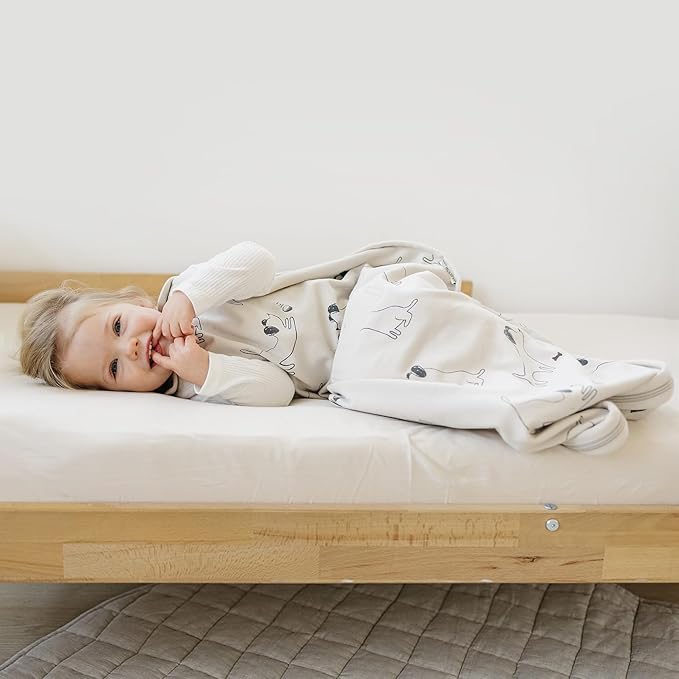 Woolino 4 Season Sleep Sack - Ultimate Merino Wool Sleeping Bag - Two-Way Zipper Adjustable Universal Size Sleep Sack for Baby (2-24 Months) - Puppy