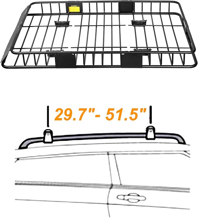 XCAR 64"x 23"x4" Skinny Roof Basket Cargo Carrier - Heavy Duty Steel Rooftop Cargo Rack - Automotive Top Mount Roof Racks for Car Truck SUV Luggage Camping Gear Storage Transport